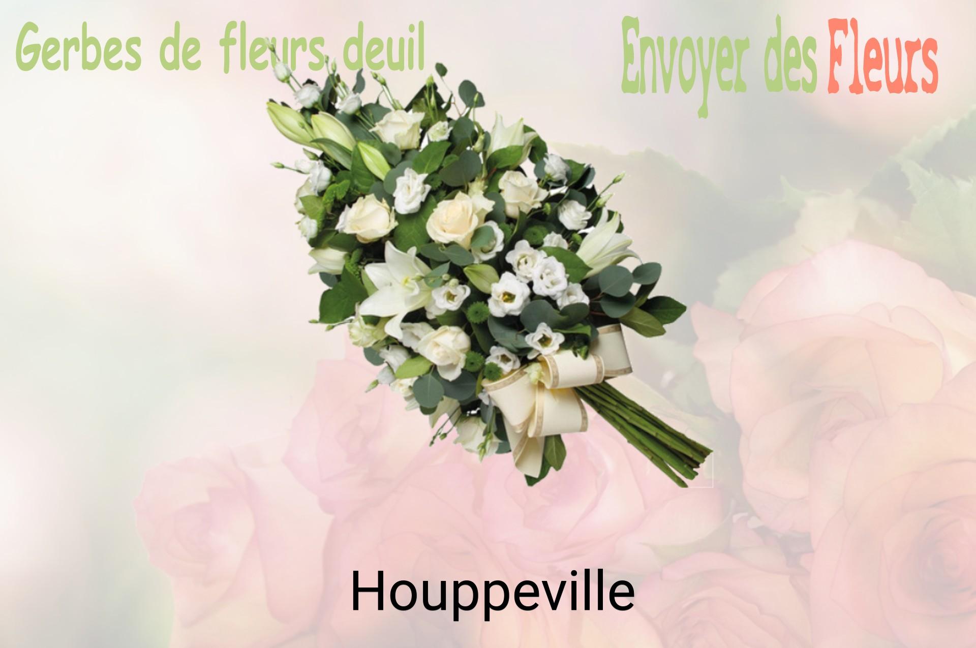 Gerbe de fleurs de deuil livrée à Houppeville
